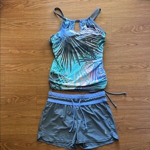 Free Country Blue and Gray Women's Swim Set